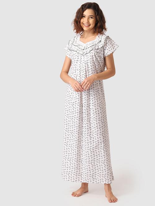 lace detail printed nighty  - 17550288 - Very Small Image - 1