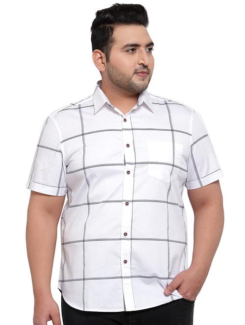 plus size white checkered casual shirt - 17550423 - Very Small Image - 1