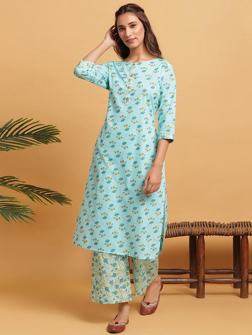 printed kurta palazzo set - 17550505 - Very Small Image - 1