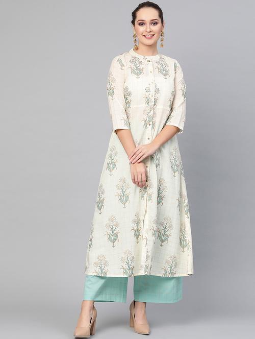 printed kurta palazzo set - 17550664 - Very Small Image - 1