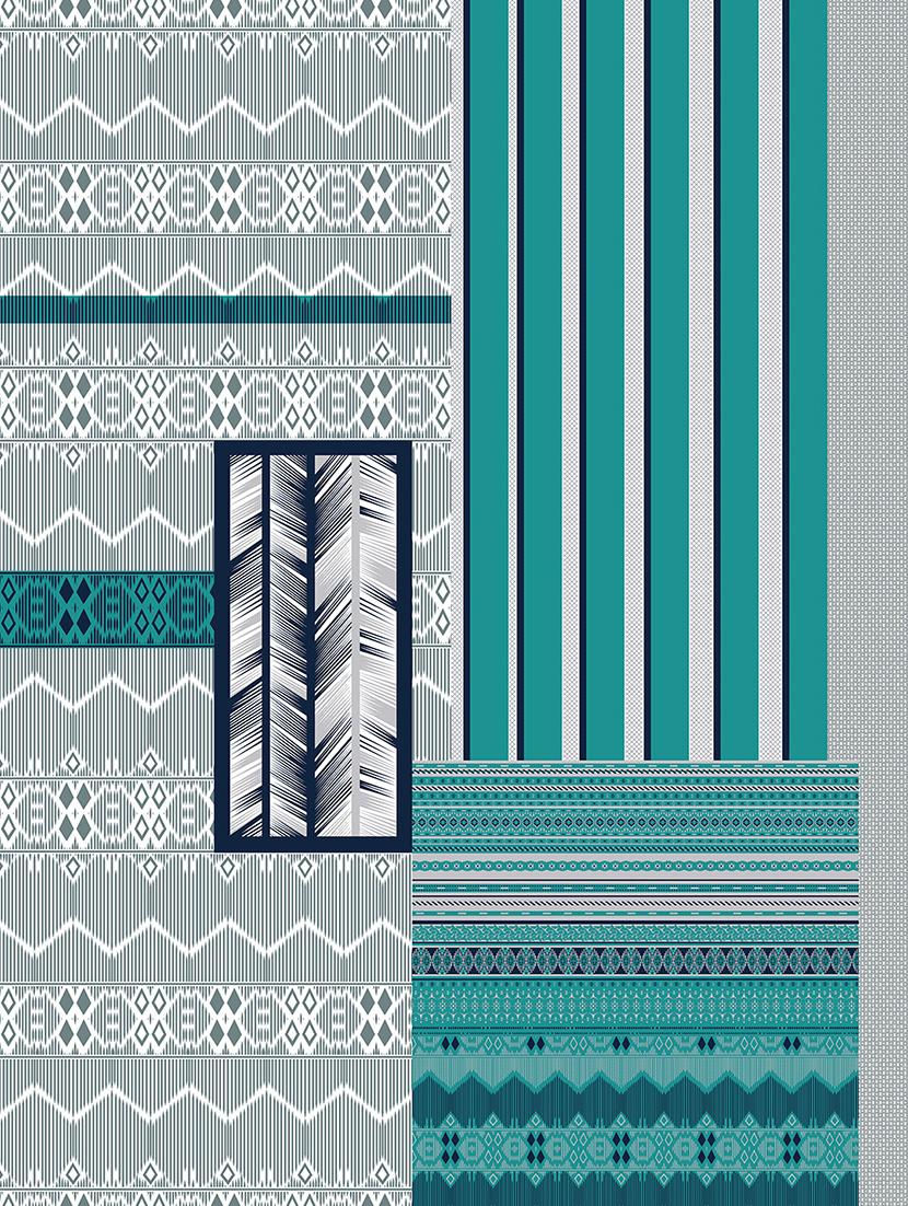 shades of shraddha double bedsheet set super king size 300 tc 100% cotton teal colour - 17550699 - Zoom Image - 3