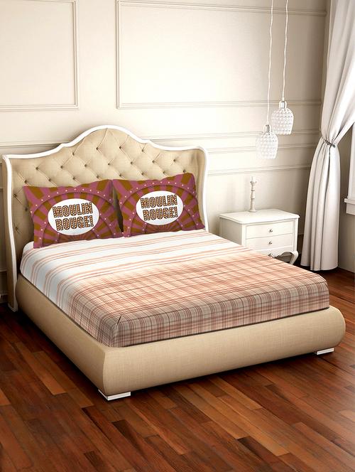 shades of shraddha double bedsheet set super king size 300 tc 100% cotton brown colour - 17550719 - Very Small Image - 1