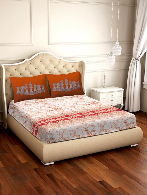 shades of shraddha double bedsheet set super king size 300 tc 100% cotton brown colour - 17550720 - Very Small Image - 1