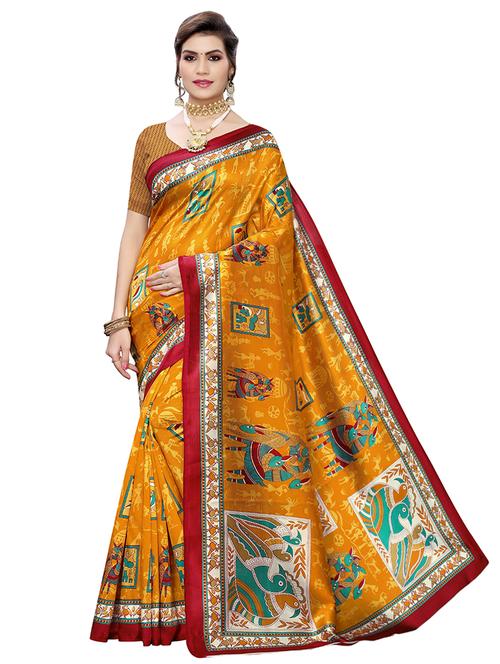 conversational printed saree with blouse - 17550888 - Very Small Image - 1