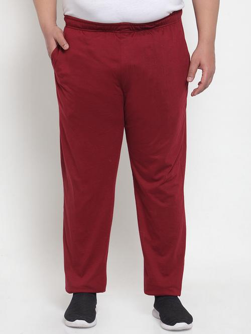 pluss marron solid  full length track pant - 17551254 - Very Small Image - 1