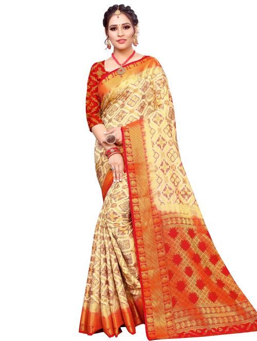 Self Design Kanjivaram Saree With Blouse - 17552243 - Very Small Image - 1
