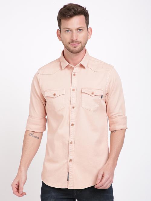pink solid casual shirt - 17552475 - Very Small Image - 1