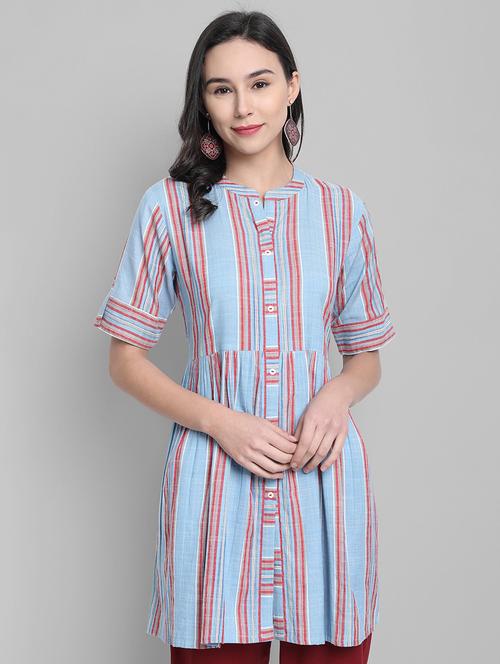 striped a-line kurti  - 17552491 - Very Small Image - 1