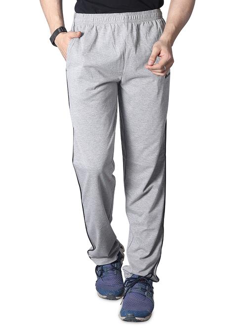 grey solid full length track pant - 17553791 - Very Small Image - 1