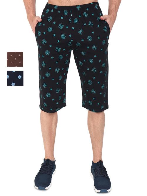 set of 3 multi colored printed three - fourths - 17554300 - Very Small Image - 1