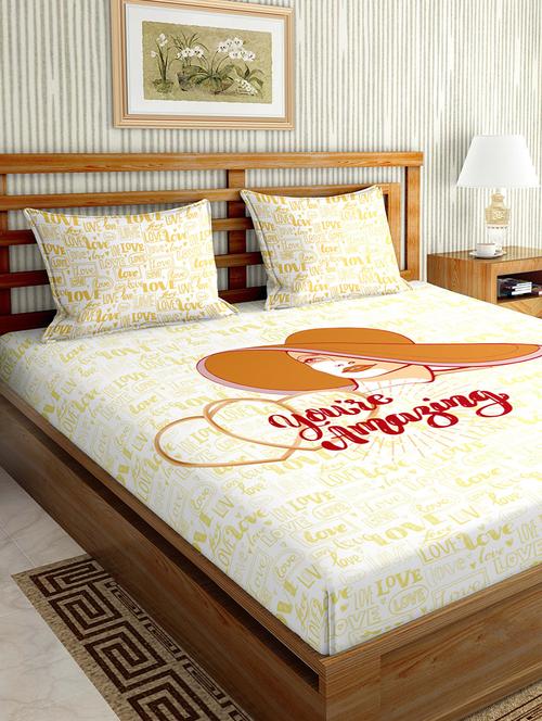 mysterious double bedsheet set king size 180 tc cotton green colour - 17555604 - Very Small Image - 1