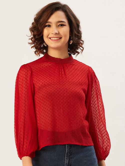 women's straight mock neck top - 17555831 - Very Small Image - 1