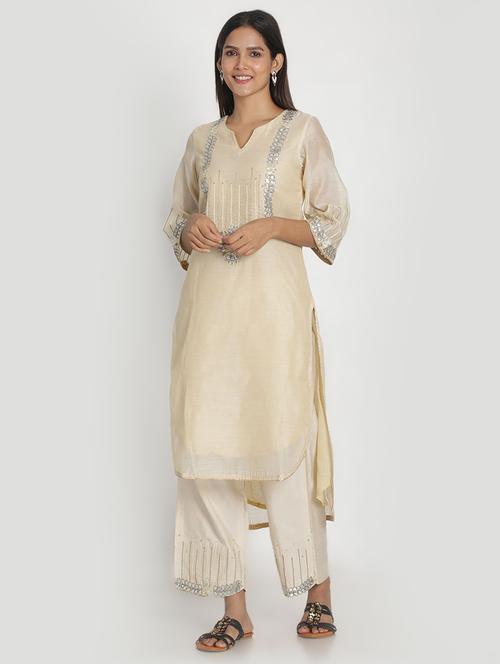 embroidered kurta pant set - 17557490 - Very Small Image - 1
