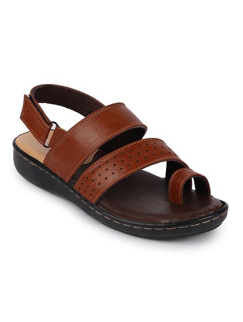 tan pu back strap sandals - 17557633 - Very Small Image - 1