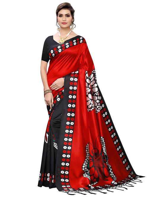 conversational printed saree with blouse - 17557769 - Very Small Image - 1