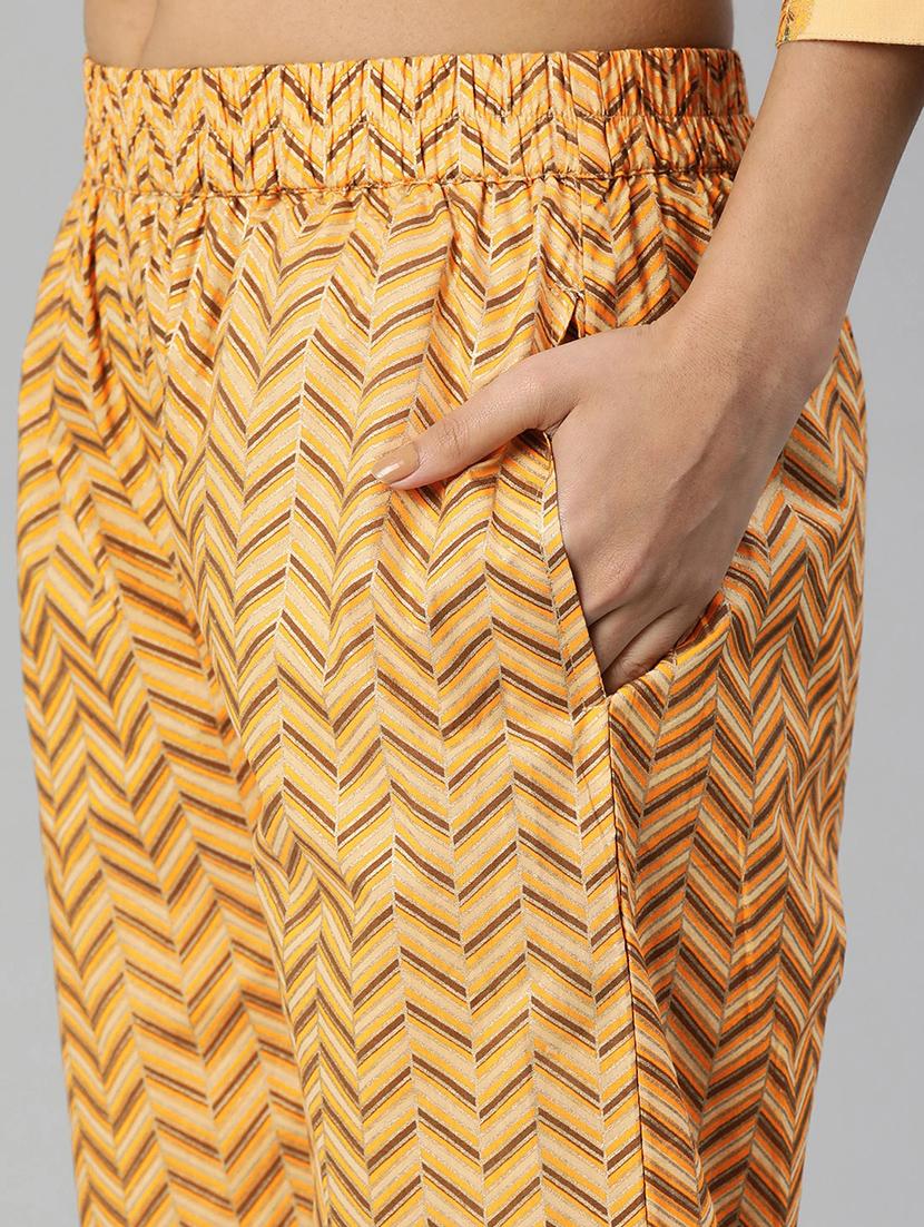 lemon sherbet floral kurta pant set - 17558447 - Zoom Image - 5
