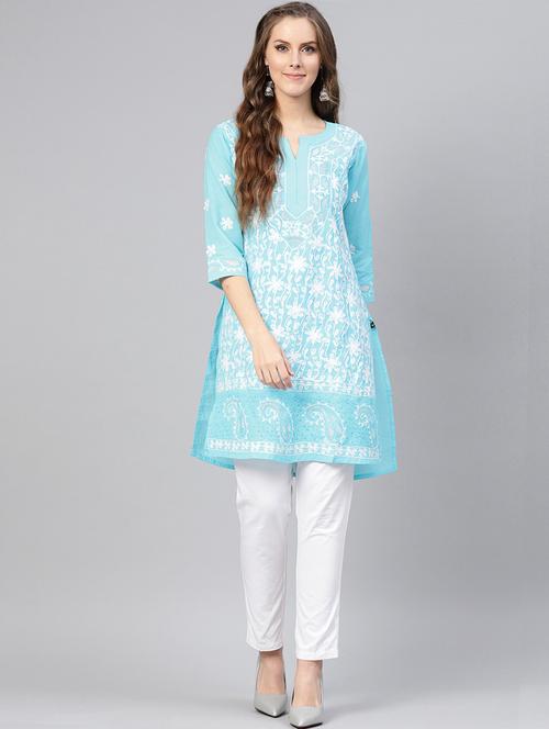 chikankari straight kurta - 17559086 - Very Small Image - 1