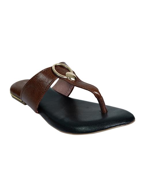 brown leather toe separator sandals - 17559975 - Very Small Image - 1