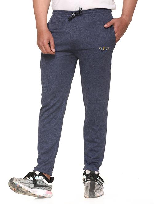 blue solid full length track pant - 17560456 - Very Small Image - 1