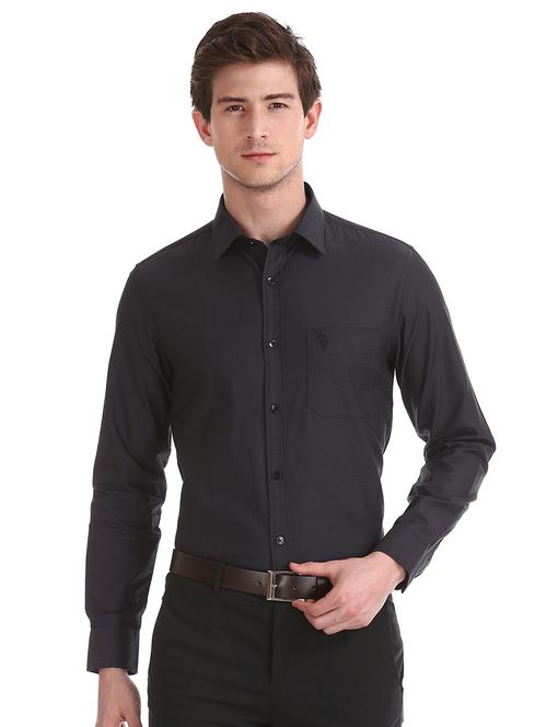 black self design formal shirt - 17561253 - Very Small Image - 1