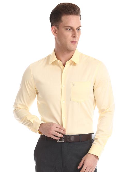 yellow solid formal shirt - 17561314 - Very Small Image - 1