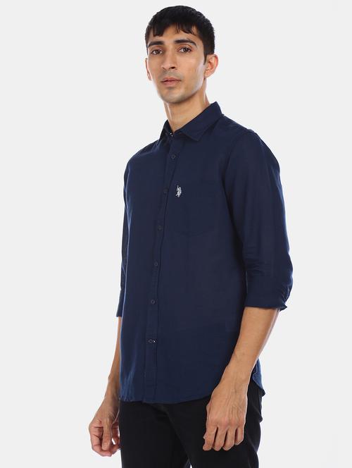 mens solid casual shirt - 17562146 - Very Small Image - 1