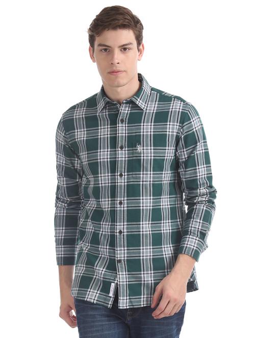 green checkered casual shirt - 17562177 - Very Small Image - 1