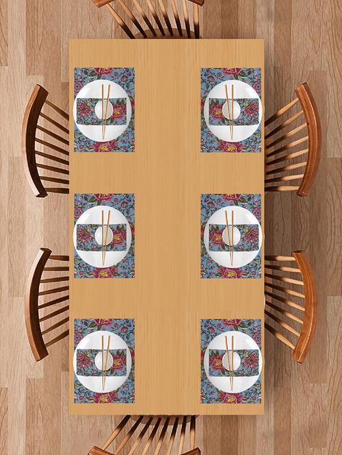 texstylers block printed pure cotton jaipuri print mat and napkin set(6 mat and 6 napkins) - 17563259 - Very Small Image - 1