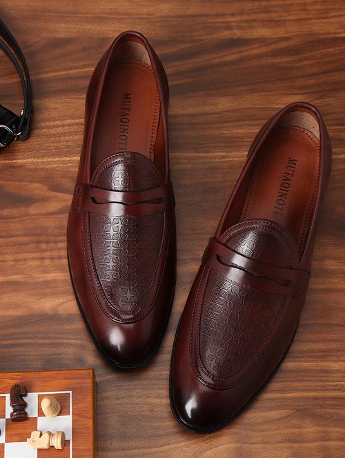 brown patent leather slip on loafers - 17563340 - Very Small Image - 1