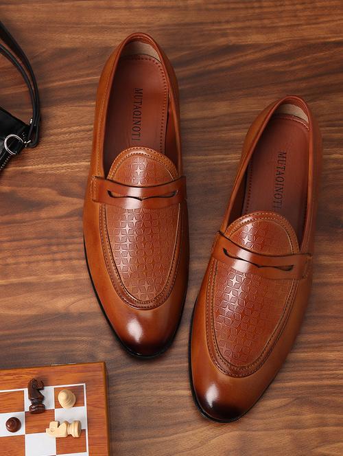 tan patent leather slip on loafers - 17563341 - Very Small Image - 1