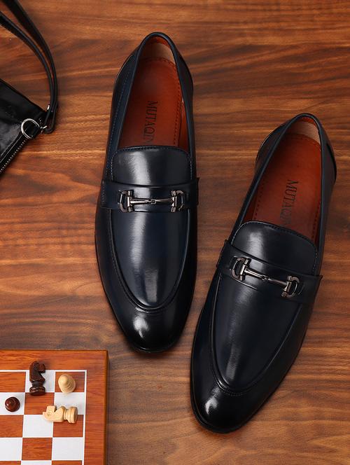 blue patent leather slip on loafers - 17563343 - Very Small Image - 1