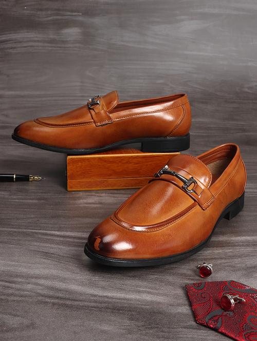 Tan Patent Leather Slip On Loafers - 17563345 - Very Small Image - 1