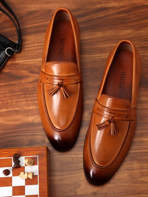 tan patent leather slip on loafers - 17563356 - Very Small Image - 1