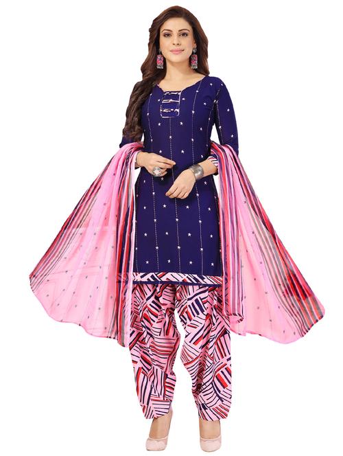 printed unstitched salwar suit - 17563475 - Very Small Image - 1
