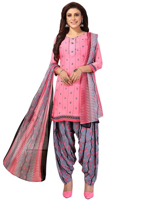 printed unstitched salwar suit - 17563480 - Very Small Image - 1