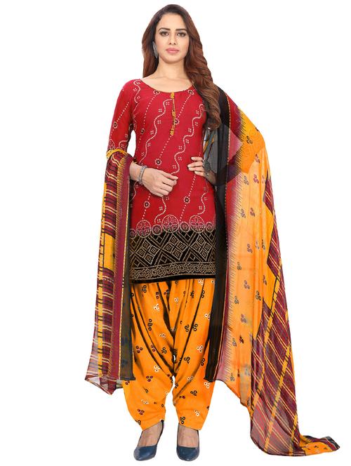 printed unstitched salwar suit - 17563486 - Very Small Image - 1