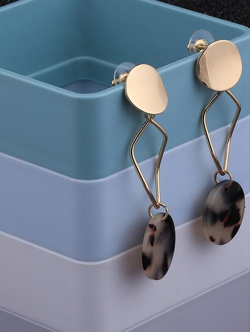 gold metal drop earring - 17563853 - Very Small Image - 1