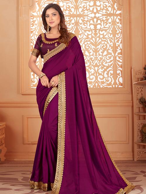 zari embroidered saree with blouse - 17564956 - Very Small Image - 1