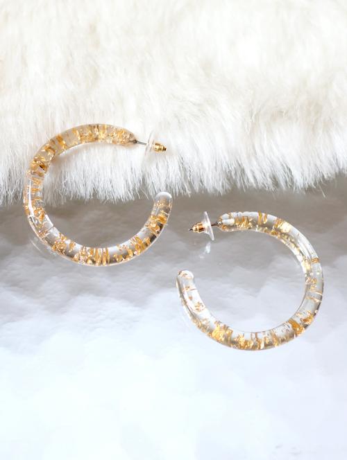 yellow metal hoop earrings - 17565312 - Very Small Image - 1