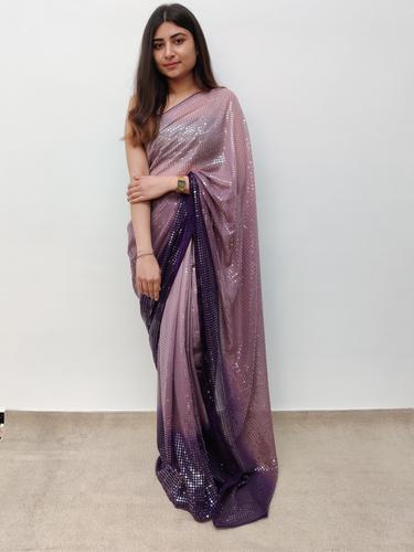  purple party wear sequence saree  - 17566175 - Very Small Image - 1
