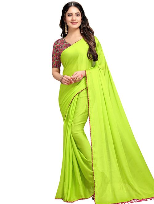piping detailed plain saree  - 17566487 - Very Small Image - 1