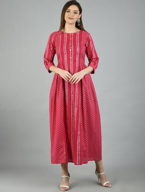 printed maxi ethnic dress - 17566533 - Very Small Image - 1