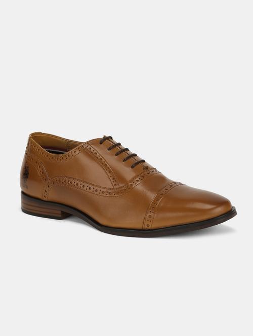 tan leather lace up shoes - 17566732 - Very Small Image - 1