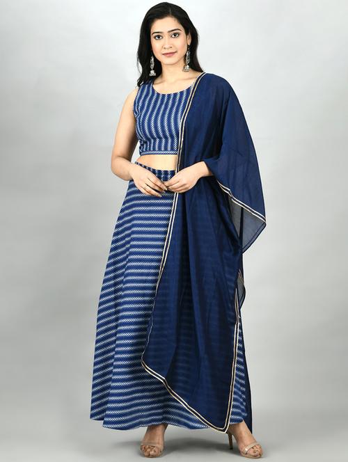 striped flared lehenga - 17568182 - Very Small Image - 1