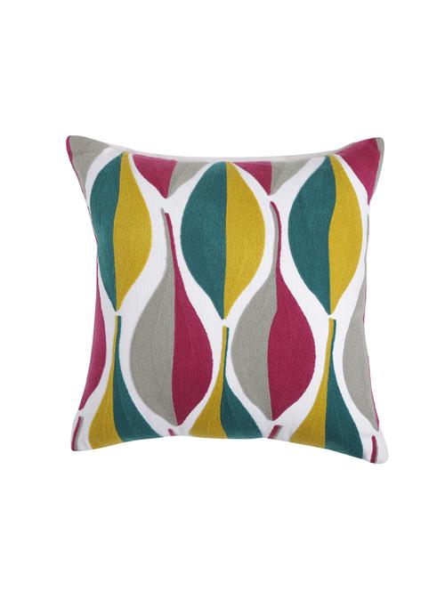 colorful leaf design embroidered cushion cover - 17568981 - Very Small Image - 1