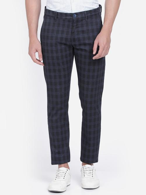 navy blue checkered trousers  - 17569389 - Very Small Image - 1