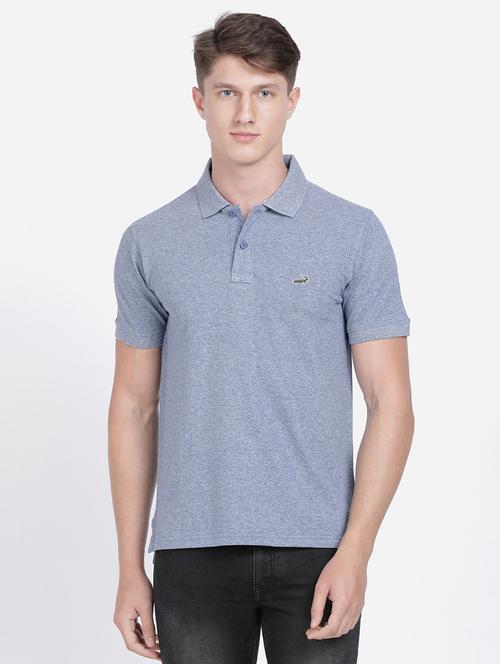 grey solid polo t-shirt  - 17569467 - Very Small Image - 1