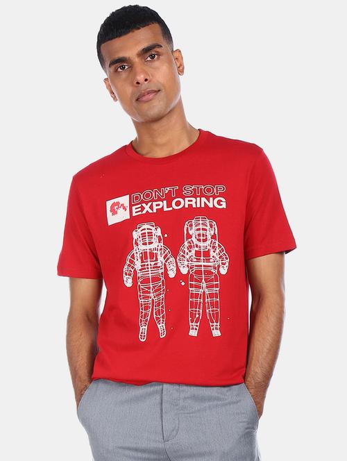 red front print t-shirt  - 17570085 - Very Small Image - 1