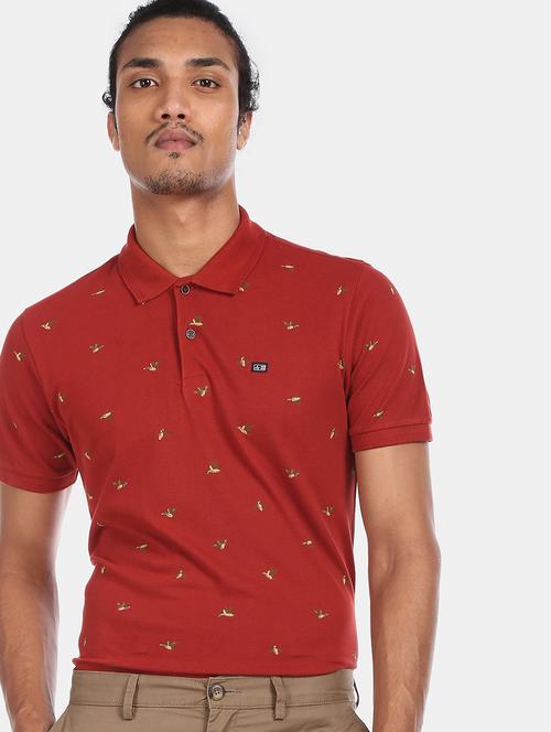 rust printed polo t-shirt - 17570210 - Very Small Image - 1