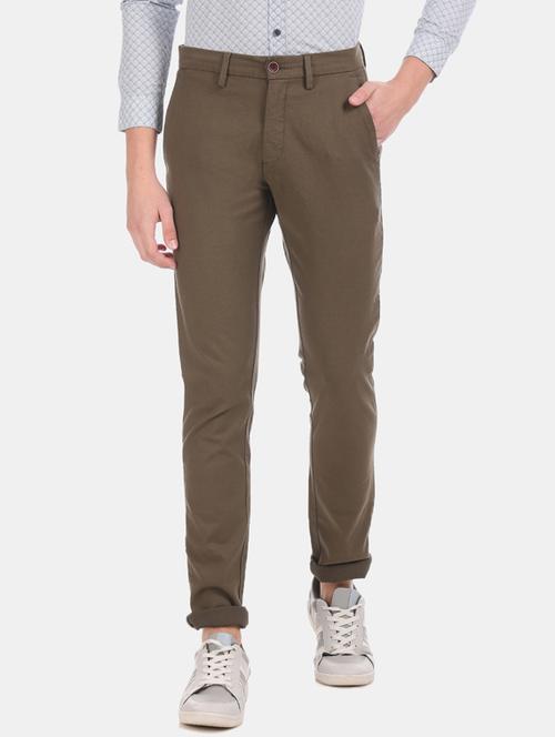 olive green solid chinos - 17571063 - Very Small Image - 1